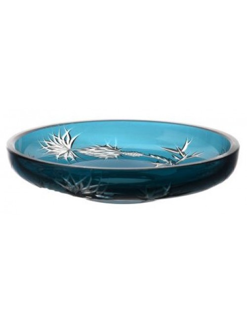 Crystal plate Thistle, color azure, diameter 181 mm