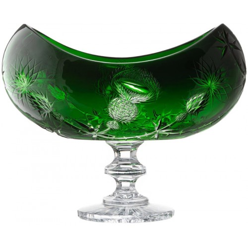Crystal footed bowl Thistle, color green, diameter 410 mm