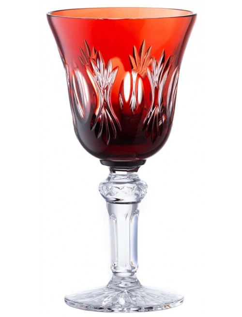 Crystal wine glass Dandelion, color ruby, volume 180 ml