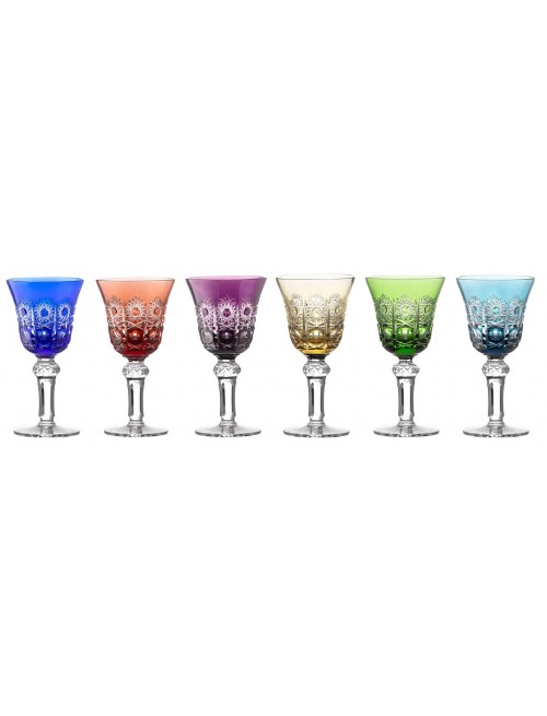 Crystal set wine glass Petra, color mix, volume 180 ml