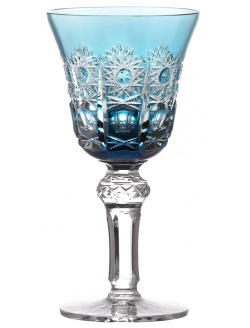 Crystal wine glass Petra, color azure, volume 180 ml