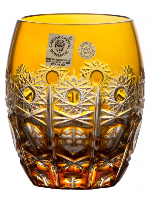 Crystal glass Petra, color amber, volume 250 ml
