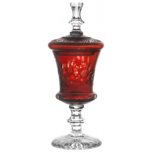 Crystal cup Rose hip, color ruby, height 395 mm