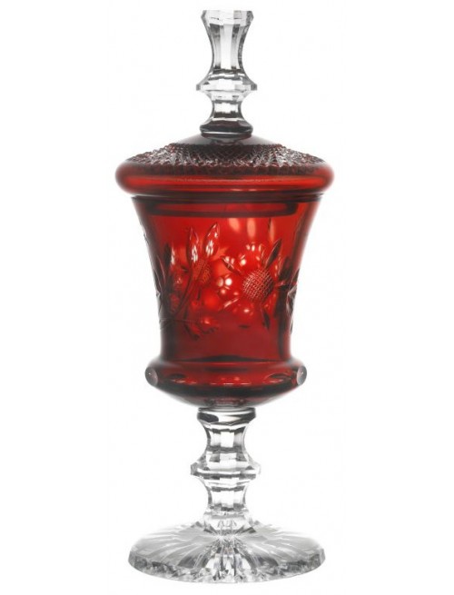 Crystal cup Rose hip, color ruby, height 395 mm