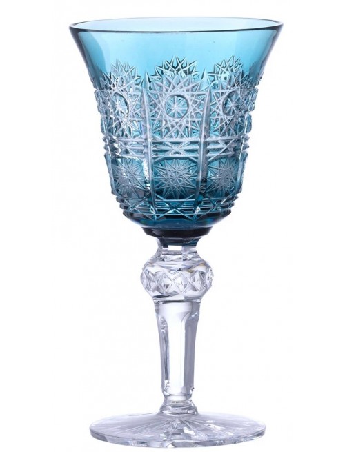 Crystal wine glass Paula, color azure, volume 120 ml