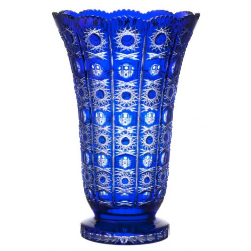 Crystal Vase Petra, color blue, height 405 mm