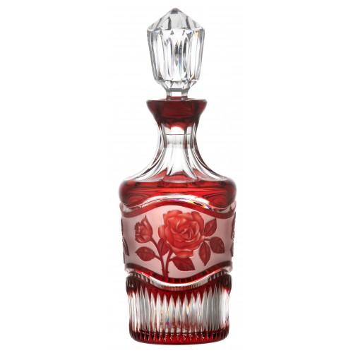 Crystal bottle Rose, color ruby, volume 600 ml