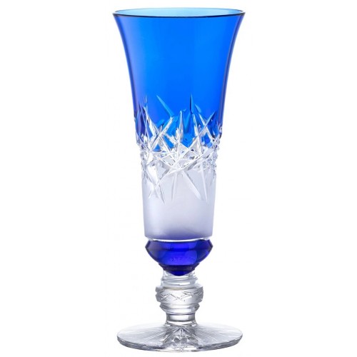 Crystal flute Hoarfrost, color blue, volume 150 ml
