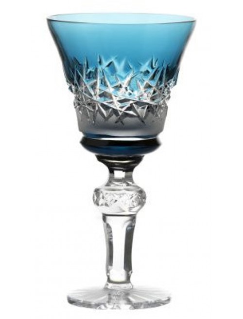 Crystal wine glass Hoarfrost, color azure, volume 240 ml