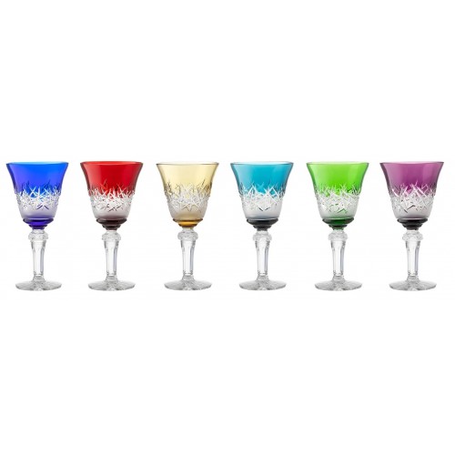 Crystal set wine glass Hoarfrost, color mix, volume 240 ml