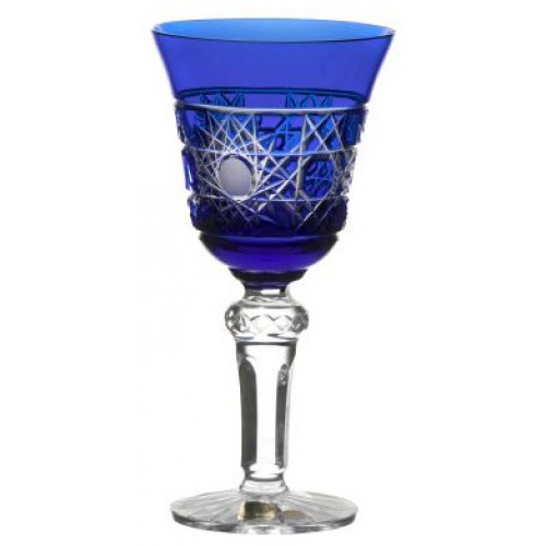 Crystal wine glass Flake, color blue, volume 240 ml
