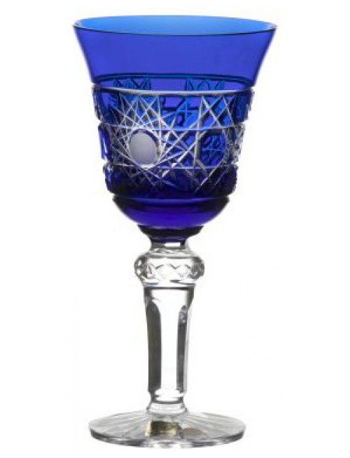 Crystal wine glass Flake, color blue, volume 240 ml