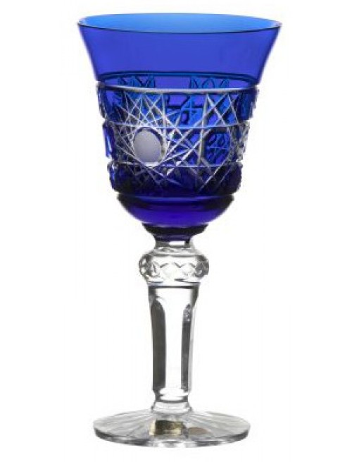 Crystal wine glass Flake, color blue, volume 180 ml
