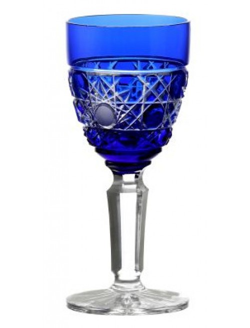 Crystal wine glass Flake, color blue, volume 105 ml