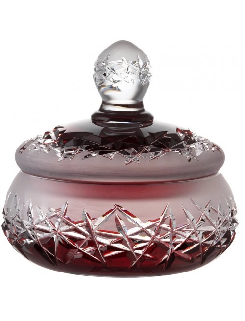 Crystal box Hoarfrost, color ruby, height 165 mm