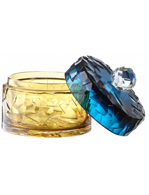 Crystal box Floe, color amber, height 195 mm
