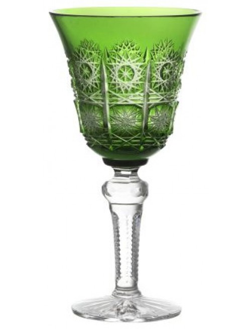 Crystal wine glass Paula, color green, volume 240 ml