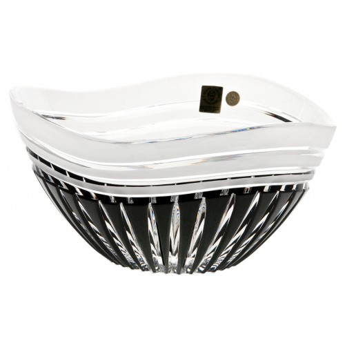 Crystal bowl Dune, color black, diameter 180 mm