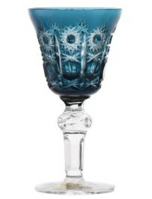 Crystal wine glass Petra, color azure, volume 240 ml
