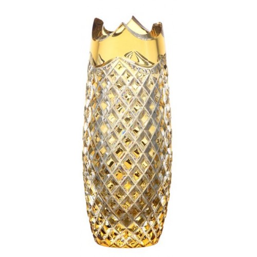 Crystal vase Quadrus, color amber, height 180 mm