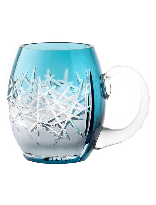 Crystal glass Hoarfrost, color azure, volume 500 ml