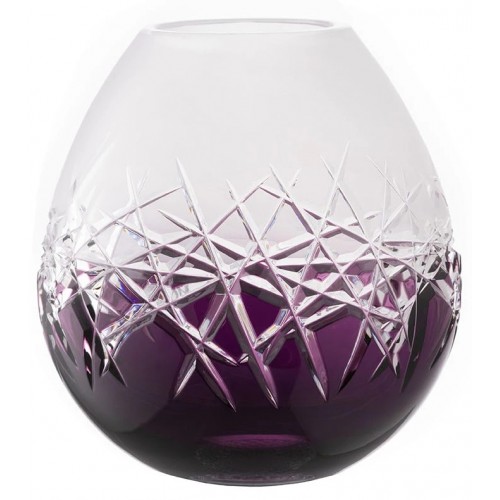 Crystal vase Hoarfrost, color violet, height 165 mm