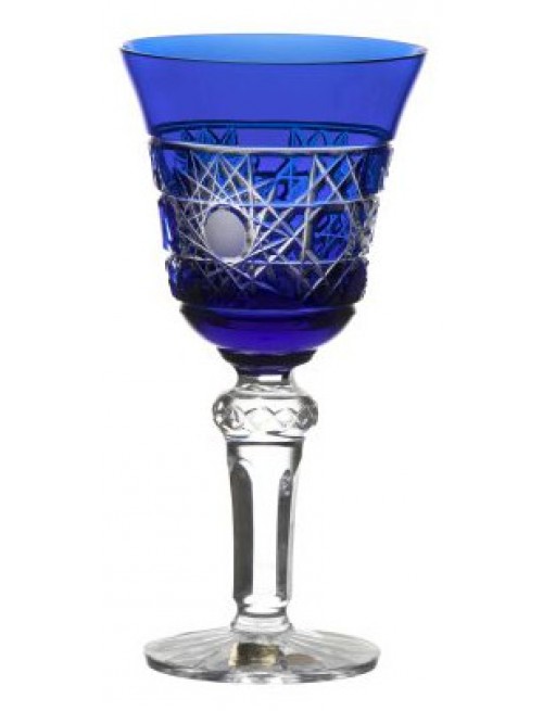Crystal wine glass Flake, color blue, volume 180 ml