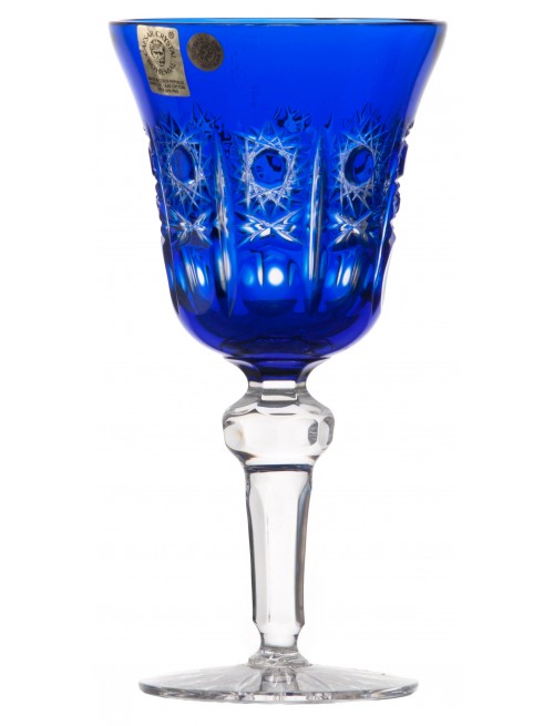 Crystal wine glass Petra, color blue, volume 240 ml