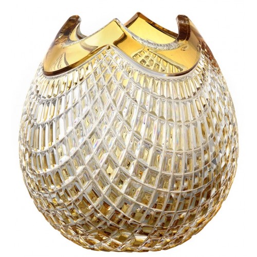Crystal vase Quadrus, color amber, height 165 mm