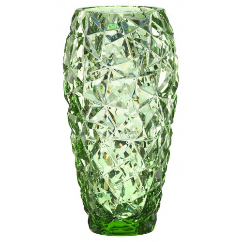 Crystal vase Rock, color green, height 255 mm