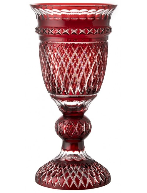 Crystal vase Chaturant, color ruby, height 445 mm
