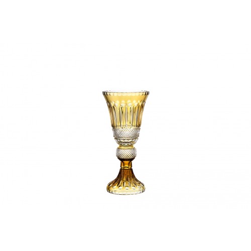 Crystal vase Tomy, color amber, height 355 mm