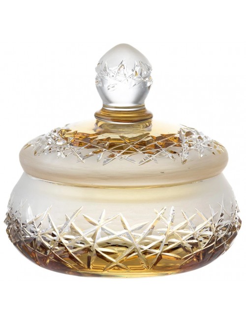 Crystal box Hoarfrost, color amber, height 165 mm
