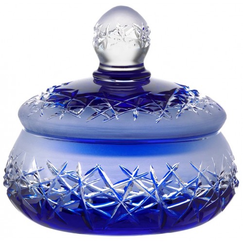 Crystal box Hoarfrost, color blue, height 165 mm