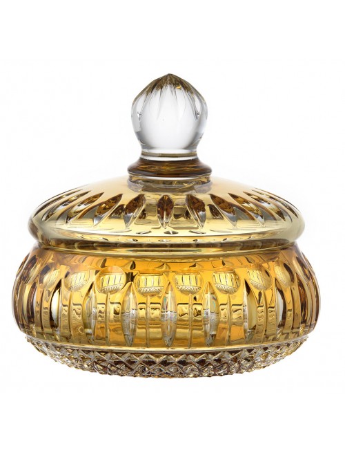 Crystal box Tomy, color amber, height 165 mm