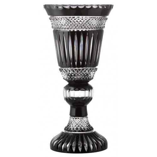 Crystal vase Tomy, color black, height 355 mm