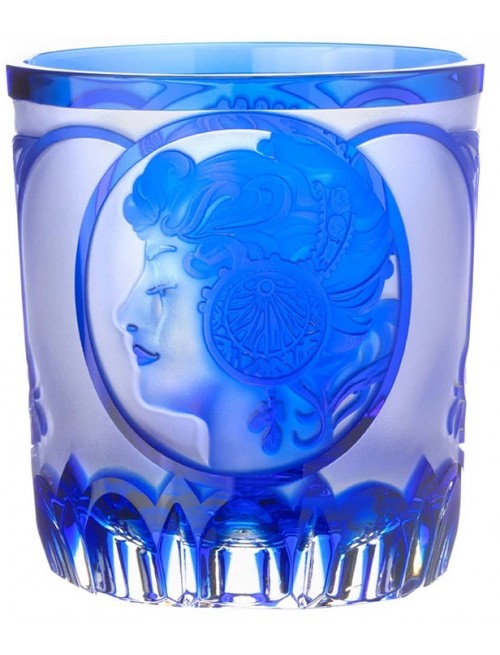 Crystal glass Mucha, color blue, volume 240 ml