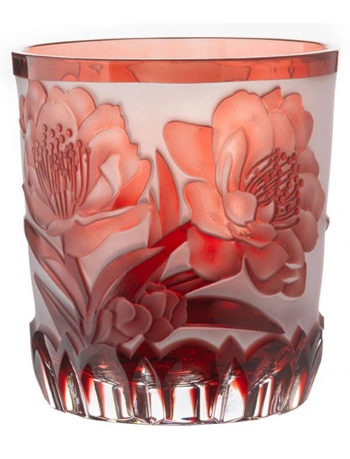 Crystal glass Sakura, color ruby, volume 240 ml
