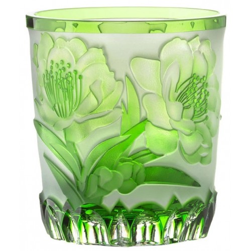 Crystal glass Sakura, color green, volume 240 ml