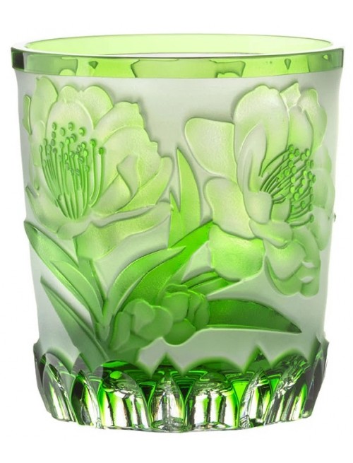 Crystal glass Sakura, color green, volume 240 ml