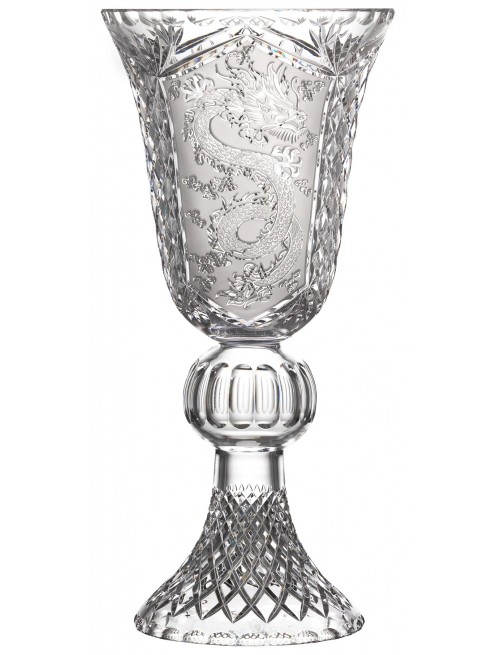 Crystal vase Dragon, clear crystal, height 505 mm