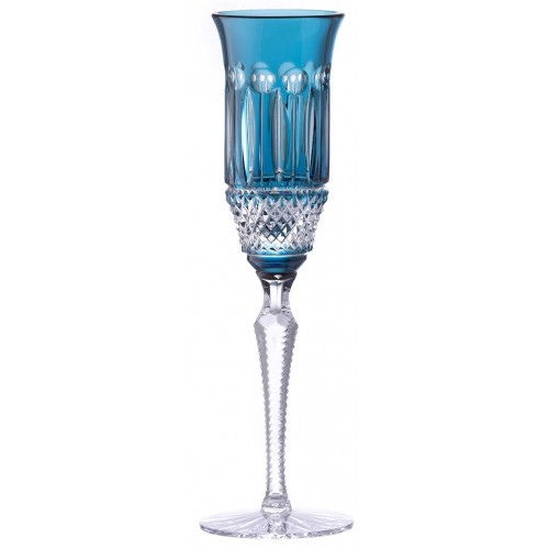 Crystal flute Tomy, color azure, volume 150 ml