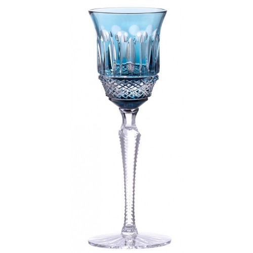 Crystal wine glass Tomy, color azure, volume 180 ml