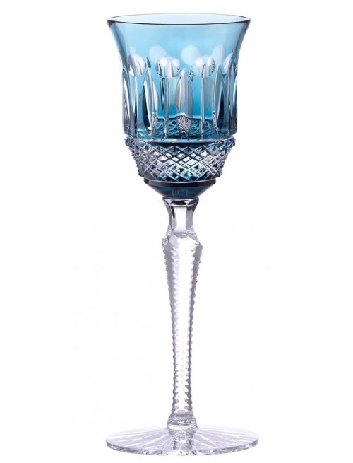Crystal wine glass Tomy, color azure, volume 180 ml