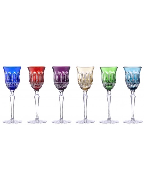 Crystal set wine glass Tomy, color mix, volume 180 ml