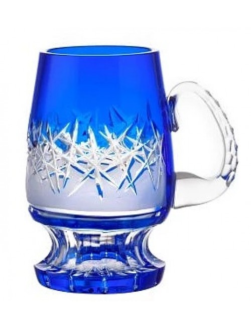 Crystal glass Hoarfrost, color blue, volume 650 ml
