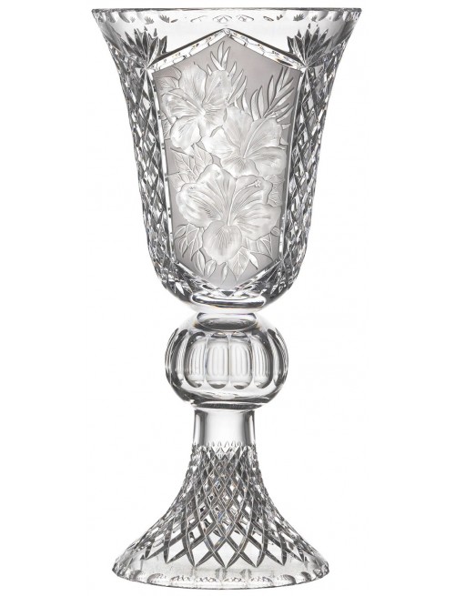 Crystal vase Hibiscus, clear crystal, height 505 mm