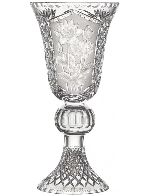 Crystal vase Lotus, clear crystal, height 505 mm