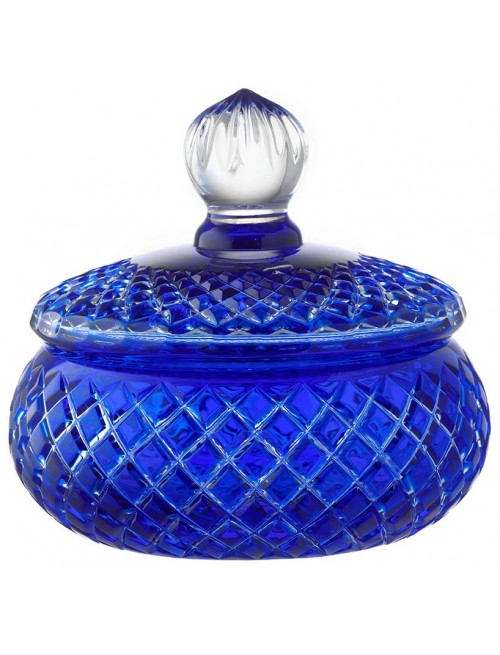 Crystal box Karo, color blue, height 165 mm
