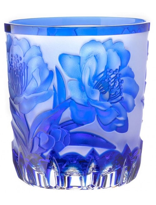 Crystal glass Sakura, color blue, volume 240 ml